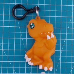 Vintage Digimon Agumon Vynil Keychain Bag Ornement 4 Inch